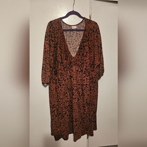 Elegant Brown Patterned Dress